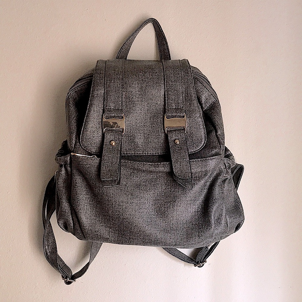 Gray Backpack.